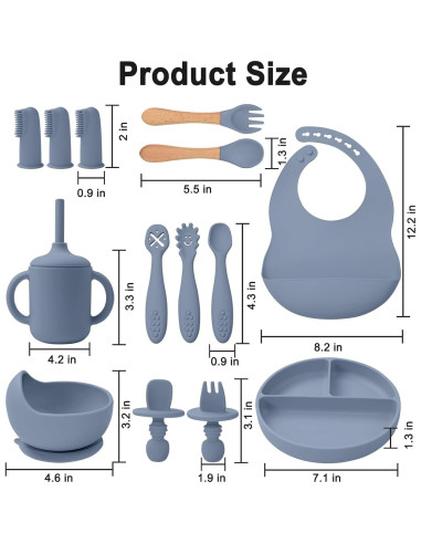 Juego de Alimentación Guiada para Bebés 14 Pzs Little Rawr