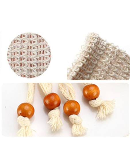 8 Bolsas de Jabón Reutilizables Sopurrrdy de Sisal Natural 8 Bolsas de Jabón Reutilizables Sopurrrdy de Sisal Natural