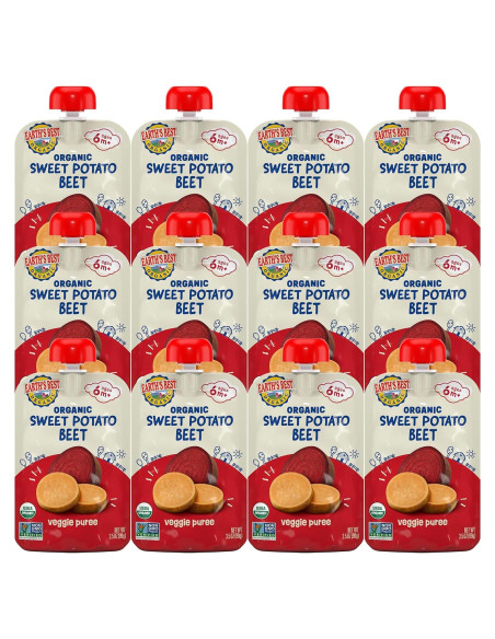 Pouches de Comida para Bebés Earth's Best 99.22g Batata Remolacha Pouches de Comida para Bebés Earth's Best 99.22g Batata Remolacha