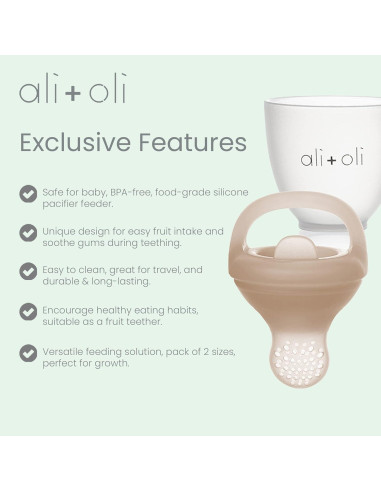 Set de 2 Chupetes Alimentadores Ali+Oli Silicona BPA Free