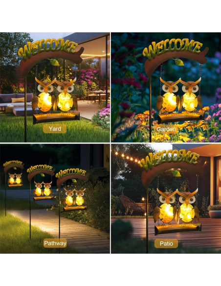 Luces Solares Decorativas HONGLAND Búho para Jardín 30.5x12.2cm Luces Solares Decorativas HONGLAND Búho para Jardín 30.5x12.2cm