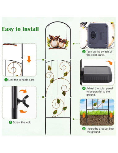 Trellis solar Voumsil con luces LED para plantas trepadoras