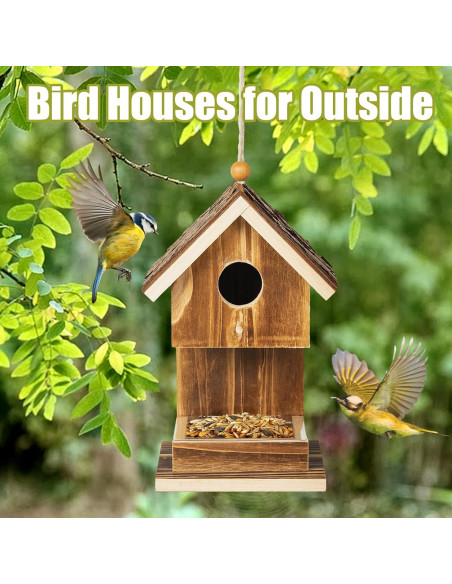 Casa de Aves de Madera Natural Karlliu 20.96 cm para Colibríes Casa de Aves de Madera Natural Karlliu 20.96 cm para Colibríes