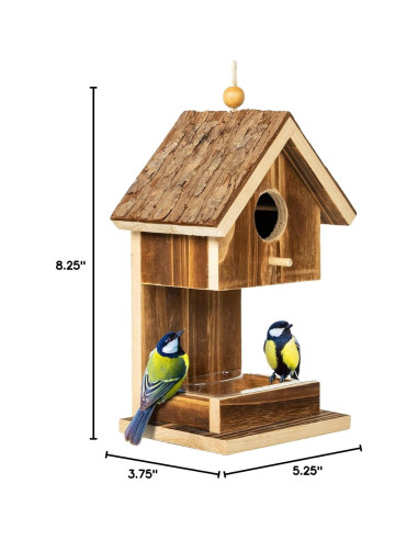 Casa de Aves de Madera Natural Karlliu 20.96 cm para Colibríes