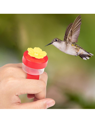Alimentador de colibrí de mano ZHBDMGK 4Pcs con cepillos
