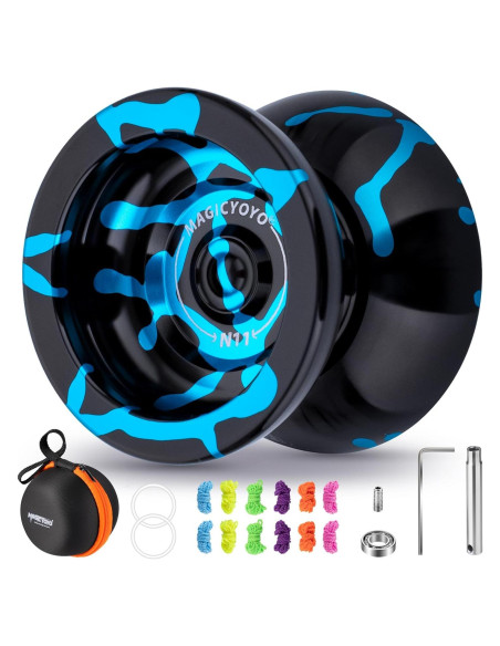 Yoyo Profesional MAGICYOYO N11 Doble Modo Metal Negro Azul Yoyo Profesional MAGICYOYO N11 Doble Modo Metal Negro Azul