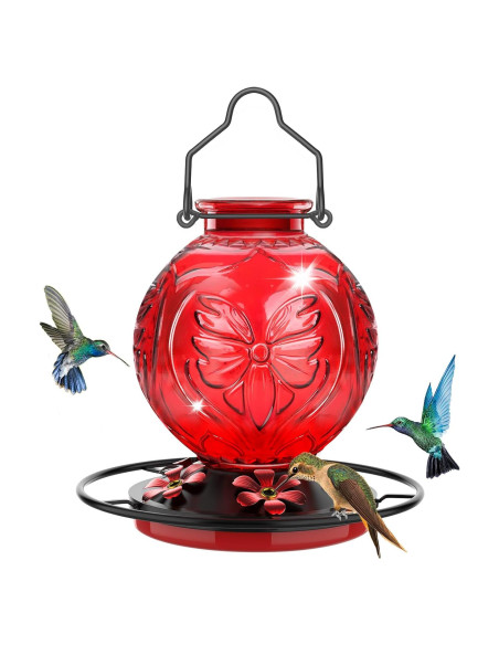 Alimentador de Colibrí Colgante Grete Gotye 0.74L Vidrio Rojo Alimentador de Colibrí Colgante Grete Gotye 0.74L Vidrio Rojo