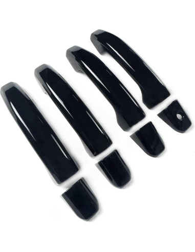 Cubiertas de Manijas de Puerta BENXUTO 8 Piezas Negro Brillante