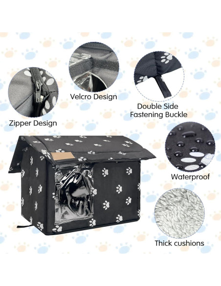 Refugio para Gatos Callejeros Fhiny Impermeable Plegable L Refugio para Gatos Callejeros Fhiny Impermeable Plegable L