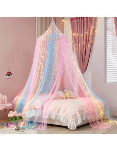 Dosel de Cama Arcoíris Nattey con Luces - Mosquitera 249 cm