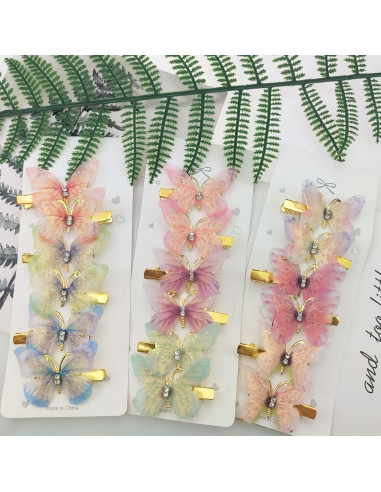 30 Clips de Pelo Mariposa Coloridos Jaczora - Accesorios de Moda