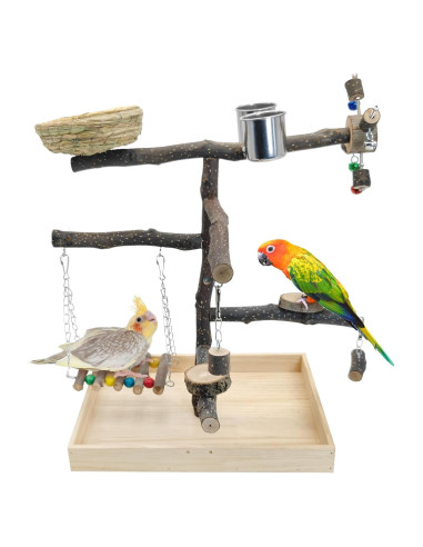 Parque de Aves Apatal de Madera Natural 39.9x35.1 cm