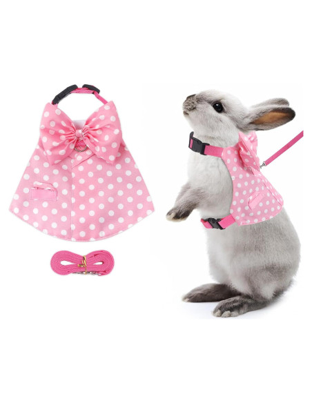 Arnés y Correa para Conejos Disfraz Lunares Rosa Talla M Arnés y Correa para Conejos Disfraz Lunares Rosa Talla M
