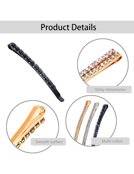 20 Horquillas de Strass HLTOO Clips de Pelo Brillantes 20 Horquillas de Strass HLTOO Clips de Pelo Brillantes