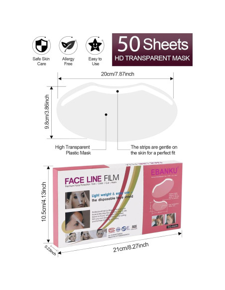 Visores Protectores de Ducha EBANKU 50 Pcs para Cejas y Ojos Visores Protectores de Ducha EBANKU 50 Pcs para Cejas y Ojos
