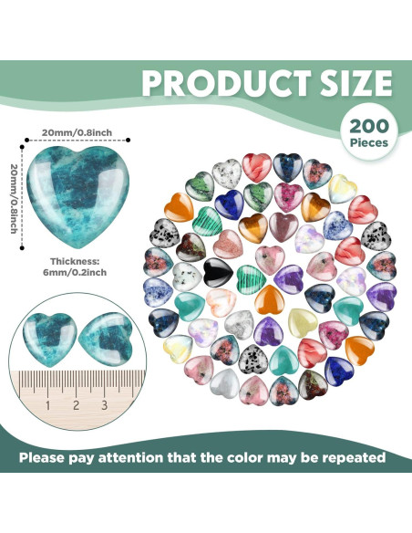 Piedras de Cristal Corazón Nuenen 200 Piezas 20 Colores Piedras de Cristal Corazón Nuenen 200 Piezas 20 Colores