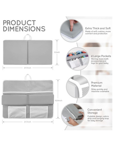 Almohadilla de baño HHH HIKECUCAN para rodillas y codos - Antideslizante, plegable, 0.63 kg