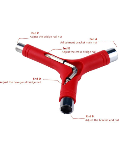 Herramienta de Skate KUMGROT T-tool y Y-tool Rojo Multifuncional