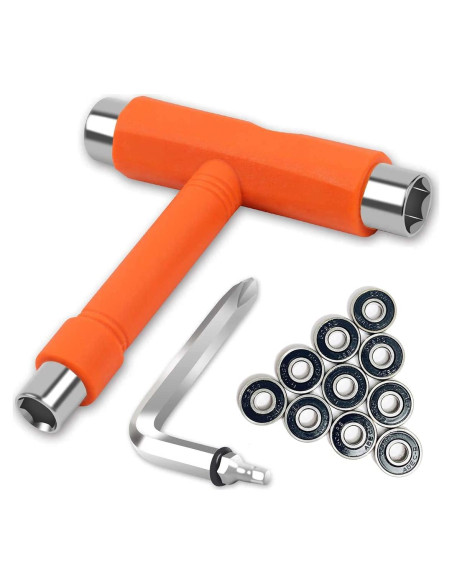 Kit de Herramientas para Skate FYANER con 10 Rodamientos 608RS Kit de Herramientas para Skate FYANER con 10 Rodamientos 608RS