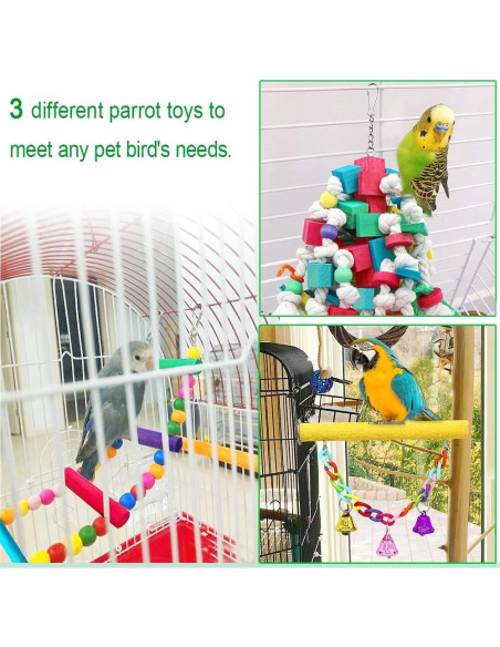 Juguetes para Aves Grandes PETUOL - 3 PCS para Loros y Cacatúes Juguetes para Aves Grandes PETUOL - 3 PCS para Loros y Cacatúes