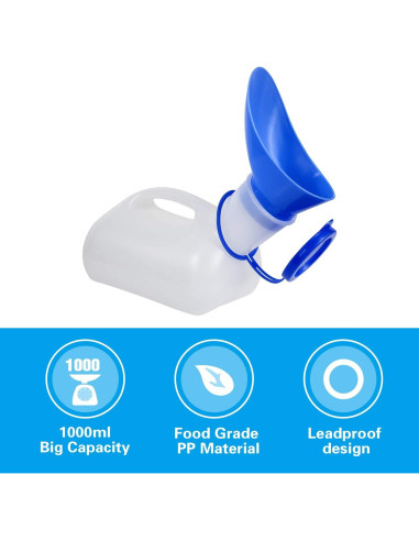 Orinal Unisex AWOKEN 1000ml Botella Plástica a Prueba de Fugas