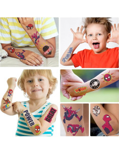 10 Hojas de Tatuajes Temporales Spiderman para Niños 6.6x11.9cm 2