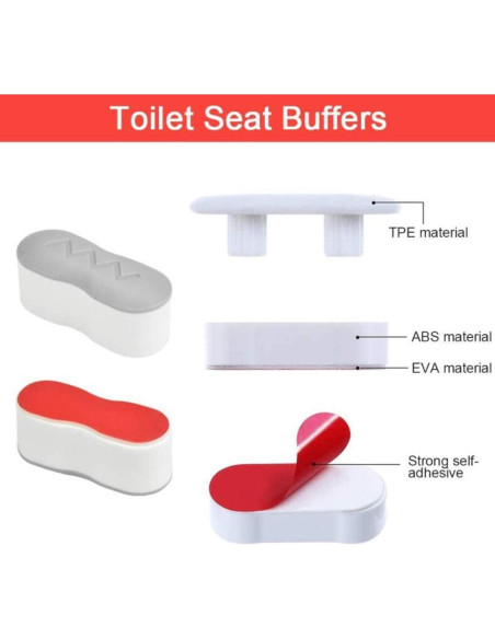 Amortiguadores de Asiento de Inodoro QUUPY 8 Piezas Adhesivos Amortiguadores de Asiento de Inodoro QUUPY 8 Piezas Adhesivos