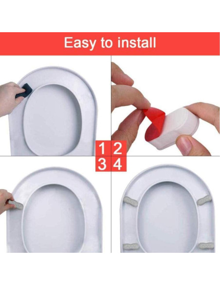 Amortiguadores de Asiento de Inodoro QUUPY 8 Piezas Adhesivos Amortiguadores de Asiento de Inodoro QUUPY 8 Piezas Adhesivos