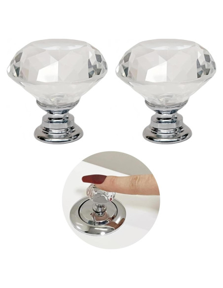 Botón de Inodoro OHNAKON Cristal Diamante 3x3cm - 2 Pack Botón de Inodoro OHNAKON Cristal Diamante 3x3cm - 2 Pack