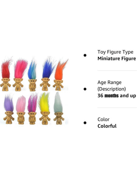 10 Muñecos Troll Vintage de PVC para Pasteles y Regalos 10 Muñecos Troll Vintage de PVC para Pasteles y Regalos
