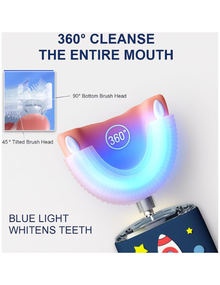 Cepillo de Dientes Eléctrico Geacker U para Niños 2-7 Años Cepillo de Dientes Eléctrico Geacker U para Niños 2-7 Años