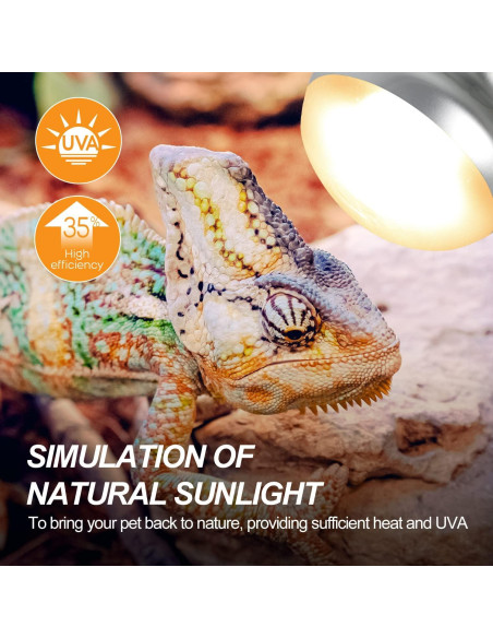 WACOOL 2Pack Lámpara de Calor 75W para Reptiles UVA WACOOL 2Pack Lámpara de Calor 75W para Reptiles UVA