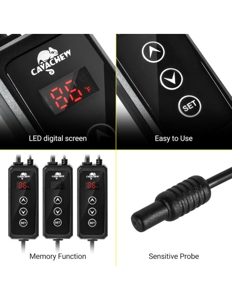Termostato Digital CAVACHEW para Reptiles 300W PID LED Termostato Digital CAVACHEW para Reptiles 300W PID LED