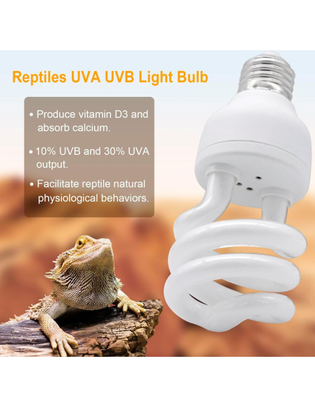 Bombilla UVB 15.0 Yimidool 13W para Reptiles - 1 Paquete Bombilla UVB 15.0 Yimidool 13W para Reptiles - 1 Paquete