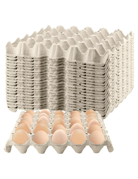 20 Bandejas de Huevos KOHAND 30x30cm Pulpa Grises Blancas 20 Bandejas de Huevos KOHAND 30x30cm Pulpa Grises Blancas