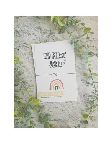 Set de 12 Tarjetas de Hitos del Primer Año del Bebé - Studio Mist Design - Colores Pastel