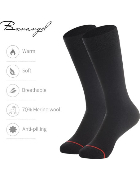 Calcetines Térmicos de Lana Merino Bonangel para Hombres 3 Pairs Calcetines Térmicos de Lana Merino Bonangel para Hombres 3 Pairs