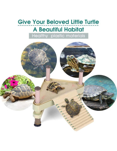 Plataforma Flotante para Tortugas Ejoyous con Rampa 18.5x15cm