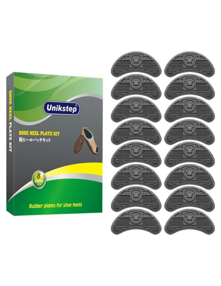 Kit de Reparación de Tacones UNIKSTEP 8 Pares Goma Antideslizante Kit de Reparación de Tacones UNIKSTEP 8 Pares Goma Antideslizante