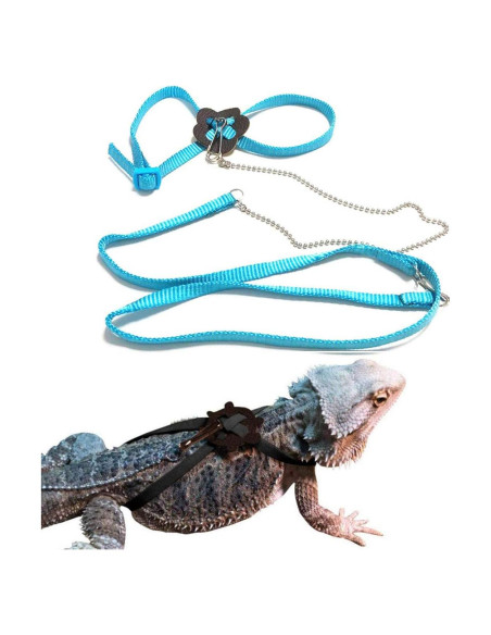 Arnés y Correa Ajustable para Reptiles Sawyd 1.2m Azul Arnés y Correa Ajustable para Reptiles Sawyd 1.2m Azul