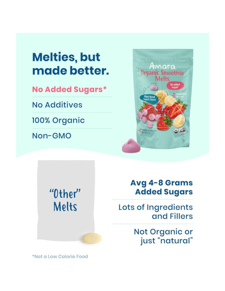 Amara Smoothie Melts - Snacks Saludables para Bebés 170g Amara Smoothie Melts - Snacks Saludables para Bebés 170g