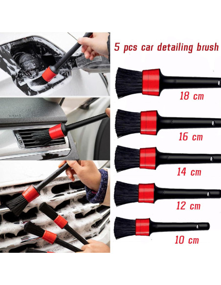 Juego de cepillos de detailing para auto LVSENLIN 10 piezas Juego de cepillos de detailing para auto LVSENLIN 10 piezas