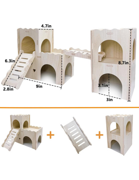 Casa Escondite para Hámster Hamiledyi Patrón A 25.4x22.9cm Casa Escondite para Hámster Hamiledyi Patrón A 25.4x22.9cm