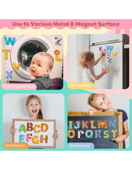 Letras Magnéticas Grandes Thboxes 26 Piezas Animales Coloridas Letras Magnéticas Grandes Thboxes 26 Piezas Animales Coloridas