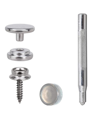 Kit de Botones de Lona Maerd 152 Piezas Acero Inoxidable
