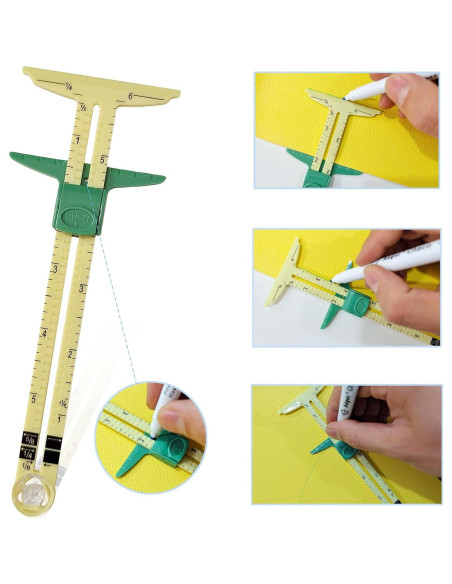 Calibrador Deslizante 5-en-1 YEQIN para Costura - 2 Pcs Calibrador Deslizante 5-en-1 YEQIN para Costura - 2 Pcs