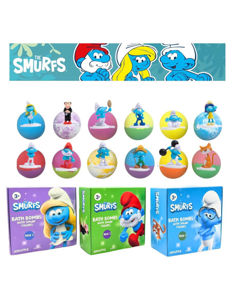 Bombas de Baño Pitufos Joylittle con Figuras de Acción 4 Unidades Bombas de Baño Pitufos Joylittle con Figuras de Acción 4 Unidades