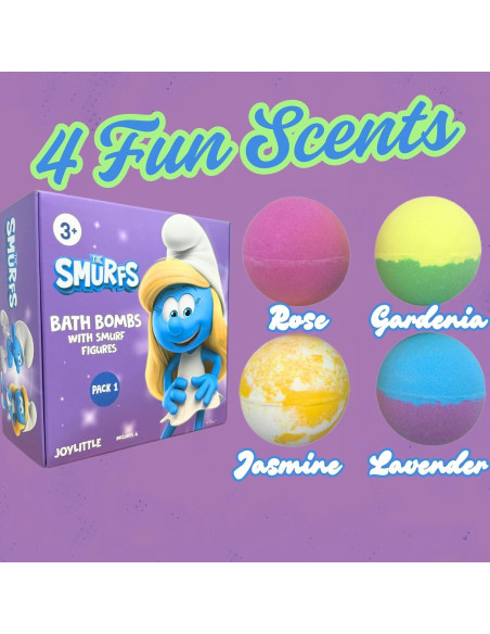 Bombas de Baño Pitufos Joylittle con Figuras de Acción 4 Unidades Bombas de Baño Pitufos Joylittle con Figuras de Acción 4 Unidades