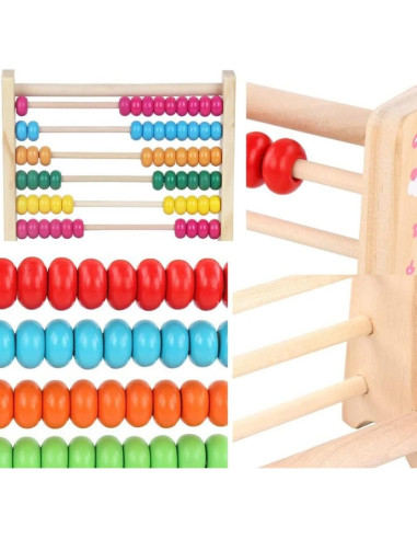 Ábaco de Madera Tvoip para Niños 100 Bolas y Palitos de Conteo