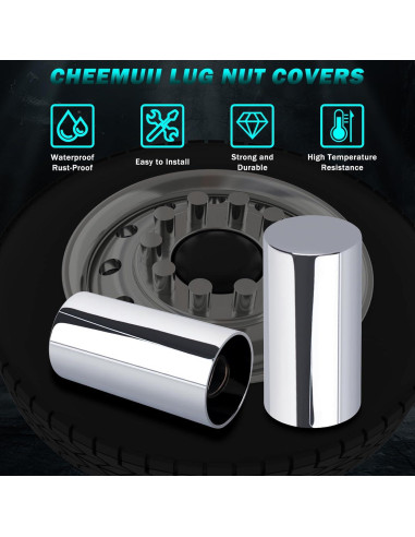 Kit de Cubiertas de Tuercas CheeMuii 72 Pcs 33mm Cromadas